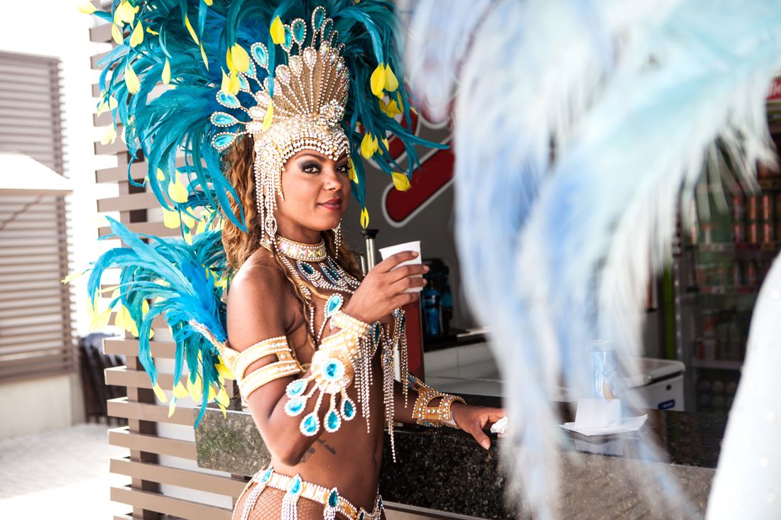 Samba dancer in full costume
